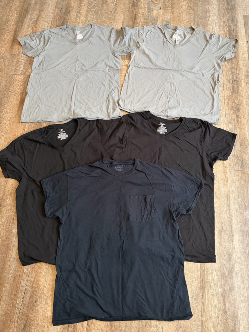 George Men's Short-Sleeve Tee Pack in Light Gray and Black